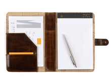 Load image into Gallery viewer, Small Leather Writing Portfolio - Brompton Brown