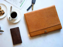 Load image into Gallery viewer, Large Writing Portfolio - Modern Saddle Leather