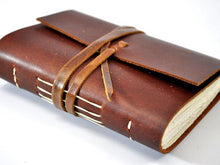 Load image into Gallery viewer, Personalized Hand Sewn Leather Pocket Journal