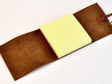 Load image into Gallery viewer, Leather Wrap Sticky Note Pad
