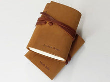 Load image into Gallery viewer, Personalized Hand Sewn Leather Pocket Journal
