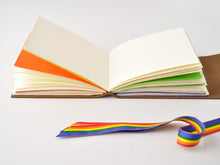 Load image into Gallery viewer, Pride Flag One of a Kind Leather Sketchbook
