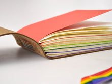 Load image into Gallery viewer, Pride Flag One of a Kind Leather Sketchbook
